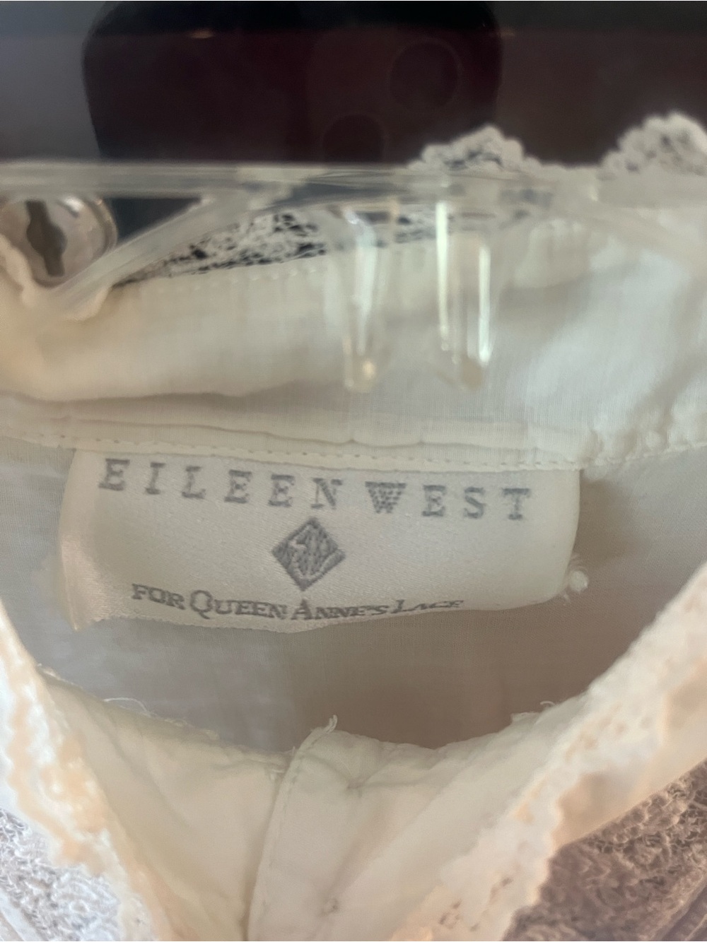 Vintage Eileen West for Queen Anne’s Lace White Cotton Lace Maxi Gown. Size L. - Picture 9 of 9